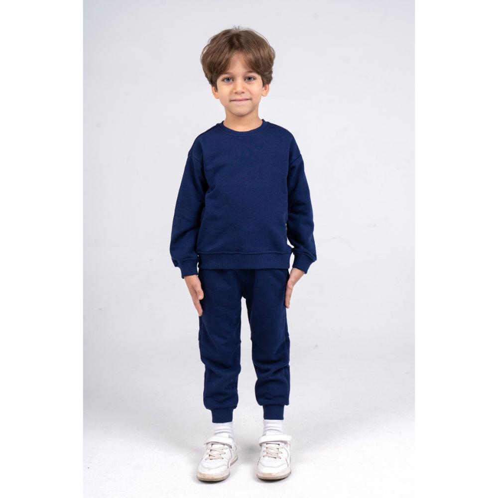 Unisex Plain Cotton Sweatshirt – Navy Blue