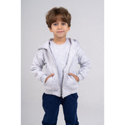 Unisex Long-Sleeved Zip-Up Hoodie – Grey