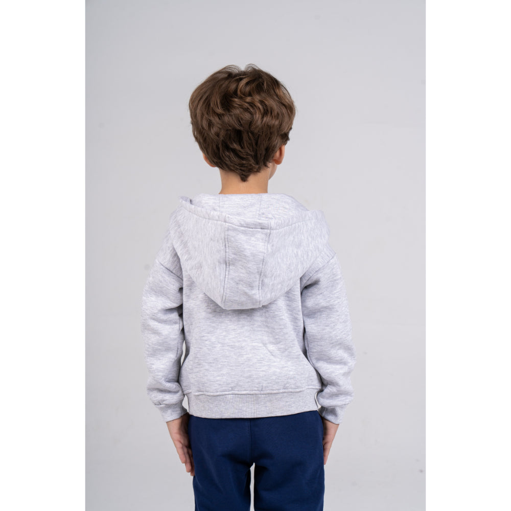 Unisex Long-Sleeved Zip-Up Hoodie – Grey