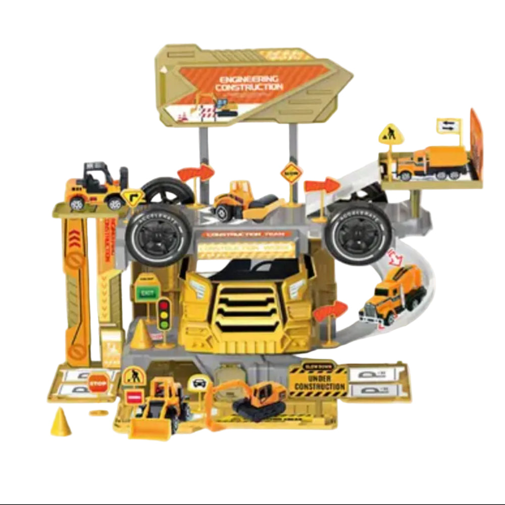 Heavy Truck Alloy Car Track Playset 46 Pcs – Orange - Toys - OKO