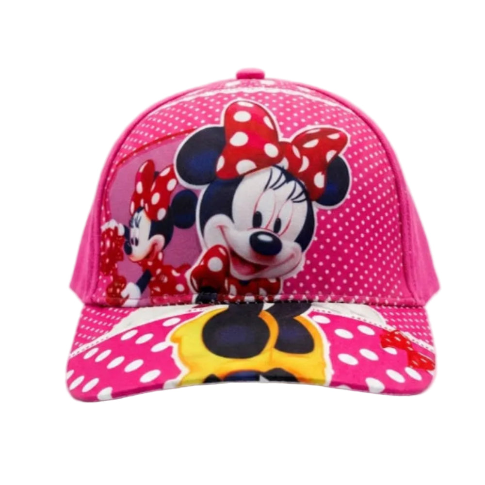 Girls Cap – Fuchsia with Minnie Mouse Print - Clothing - Perlo