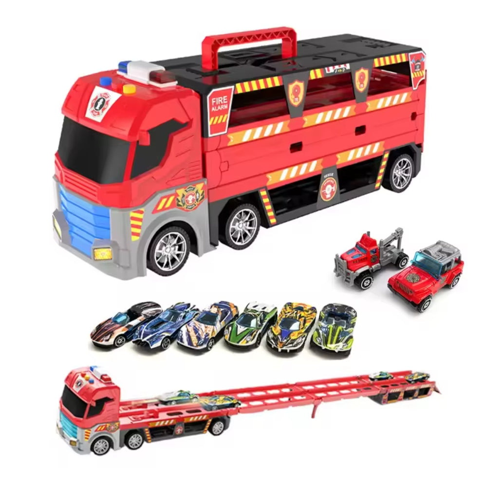Catapult Carrier Truck Fire Rescue Toy Set – Red - Toys - OKO