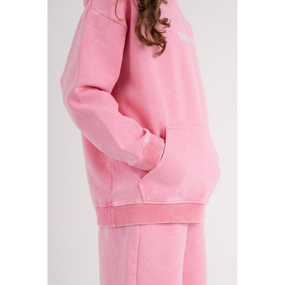 Girls Cotton Hooded Outfit Set – Pink