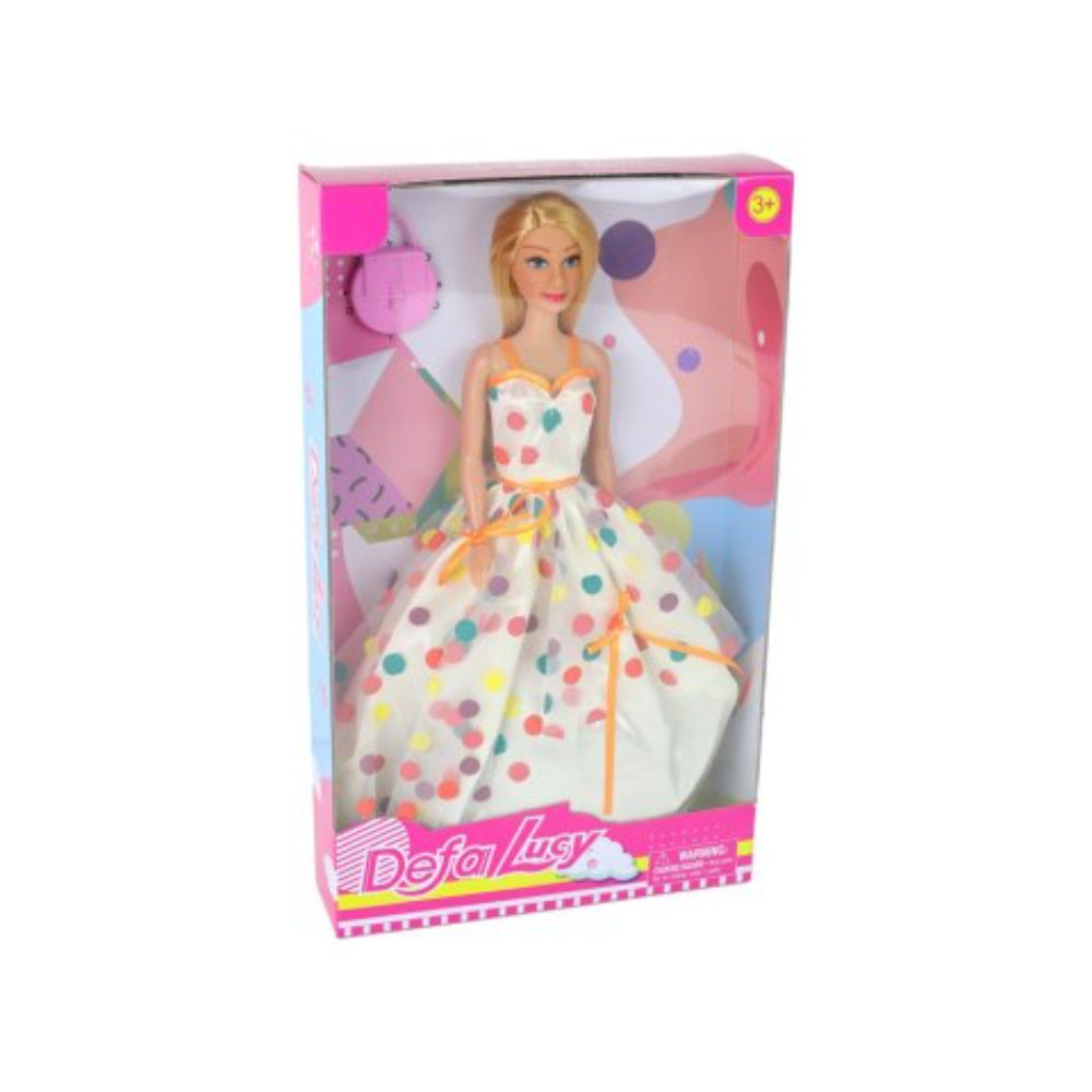 Defa Lucy Doll - White Polka Dots Dress