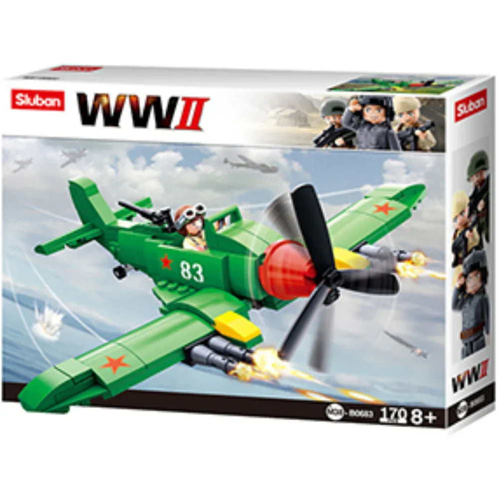 Sluban WWII Allied Fighter Plane Building Blocks Set – 170 Pcs - Toys