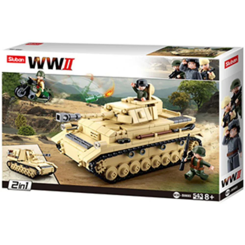 Sluban WWII Large German Tank Building Blocks Set - 543 Pcs