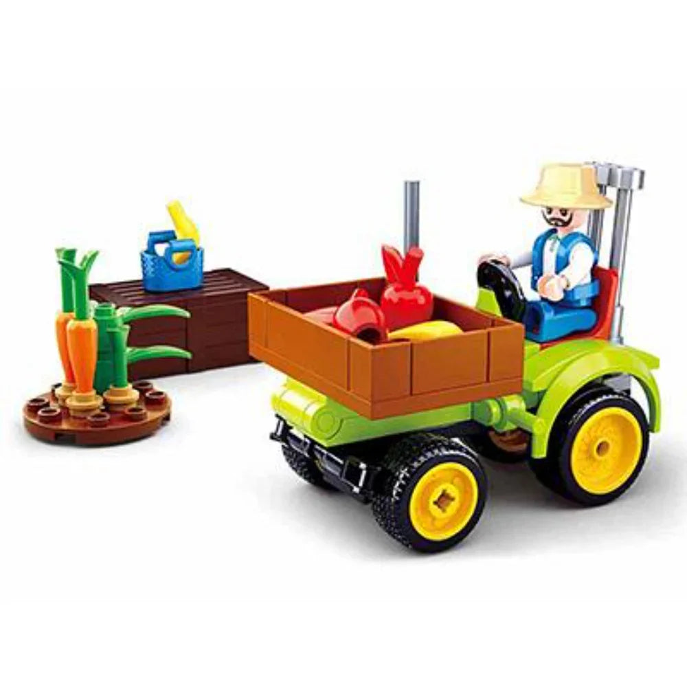 Sluban Town Farm Harvest Tractor Fruit Cart Building Blocks – 80 Pieces