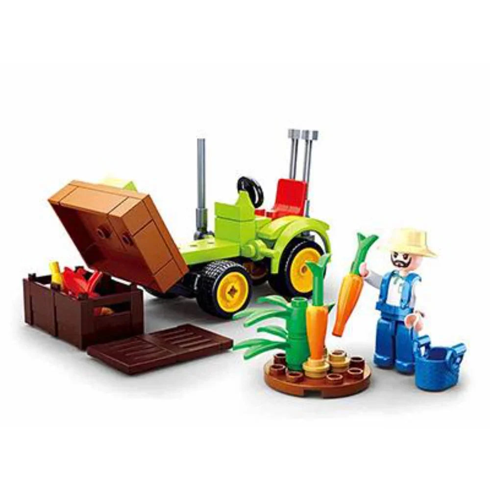 Sluban Town Farm Harvest Tractor Fruit Cart Building Blocks – 80 Pieces