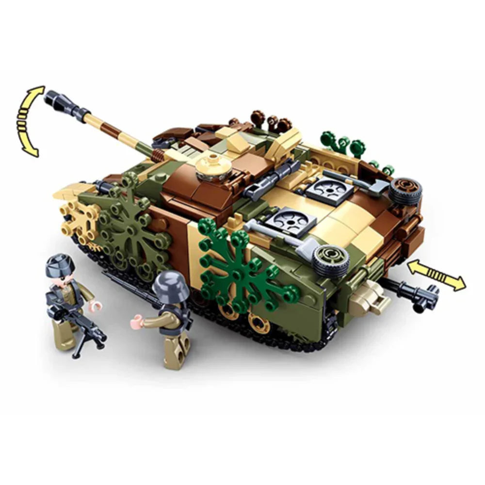 Sluban Army WWII Armored Fighting Vehicle Building Set - 524 Pcs