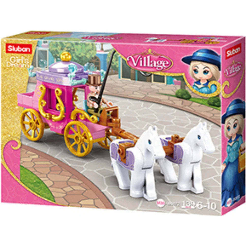 Sluban Girls Dream Carriage with 2 Horses Building Blocks Set - 139 Pcs