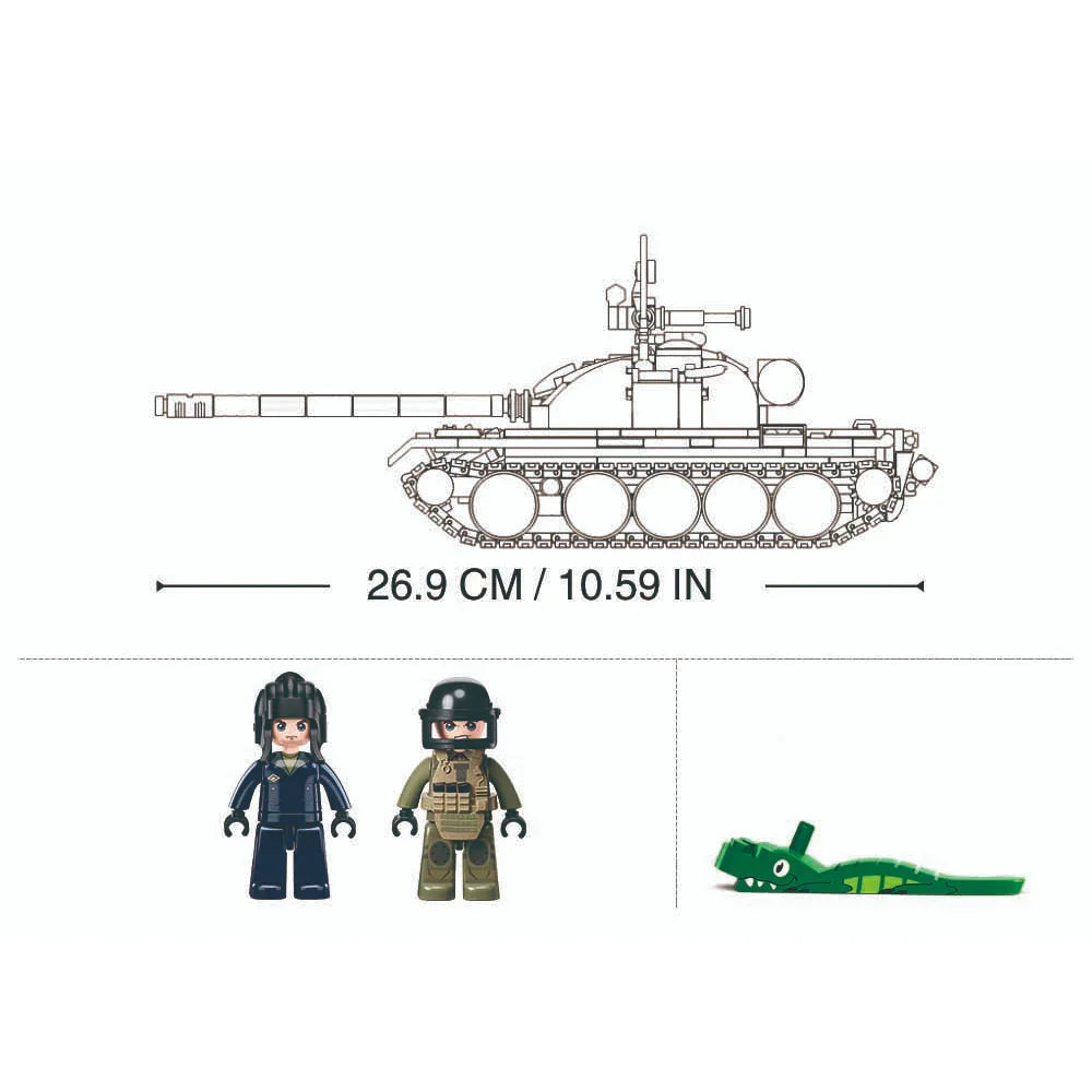 طوب بناء سلوبان: دبابة متوسطة رئيسية (MBT) 3 في 1 - 604 قطعة