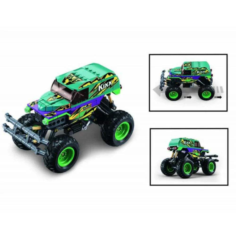 Sluban Bigfoot Green Purple Speed Kixx Monster Truck Building Blocks Set - 252 Pcs