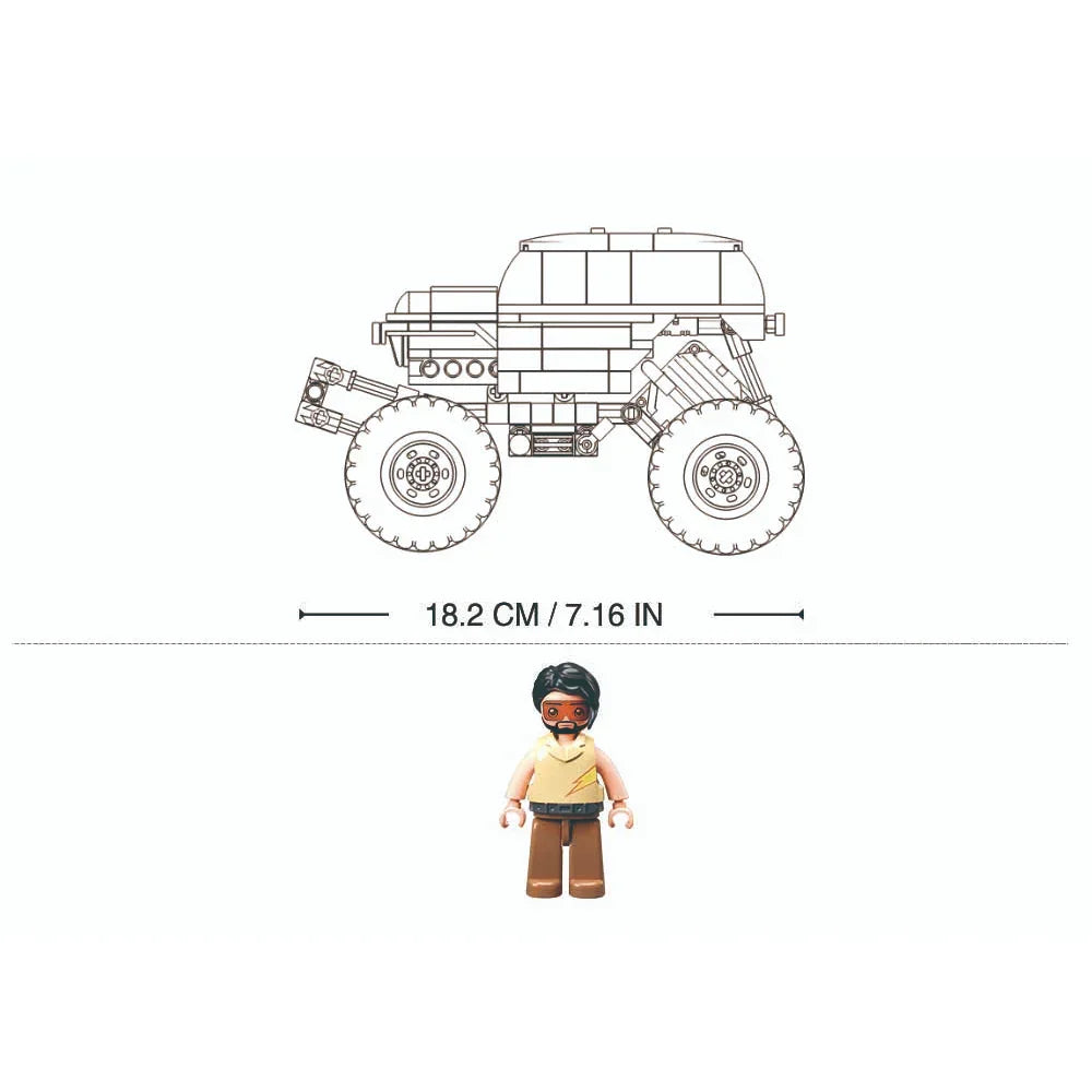 Sluban Bigfoot Green Purple Speed Kixx Monster Truck Building Blocks Set - 252 Pcs