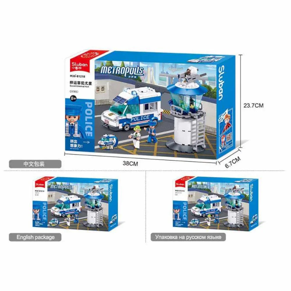Sluban Metropolis Police Escape Criminal Yuri (Pull Back) Building Blocks Set - 245 Pcs