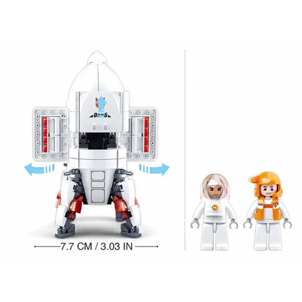 Sluban Space Saturn Landing Building Blocks Set - 320 Pcs