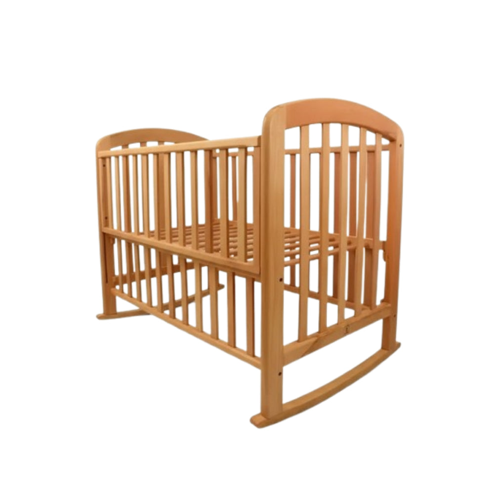 Wooden Baby Crib with Mattress – Easy Assembly & Rocking Design (70*110 cm) - Baby Essentials - Dahab