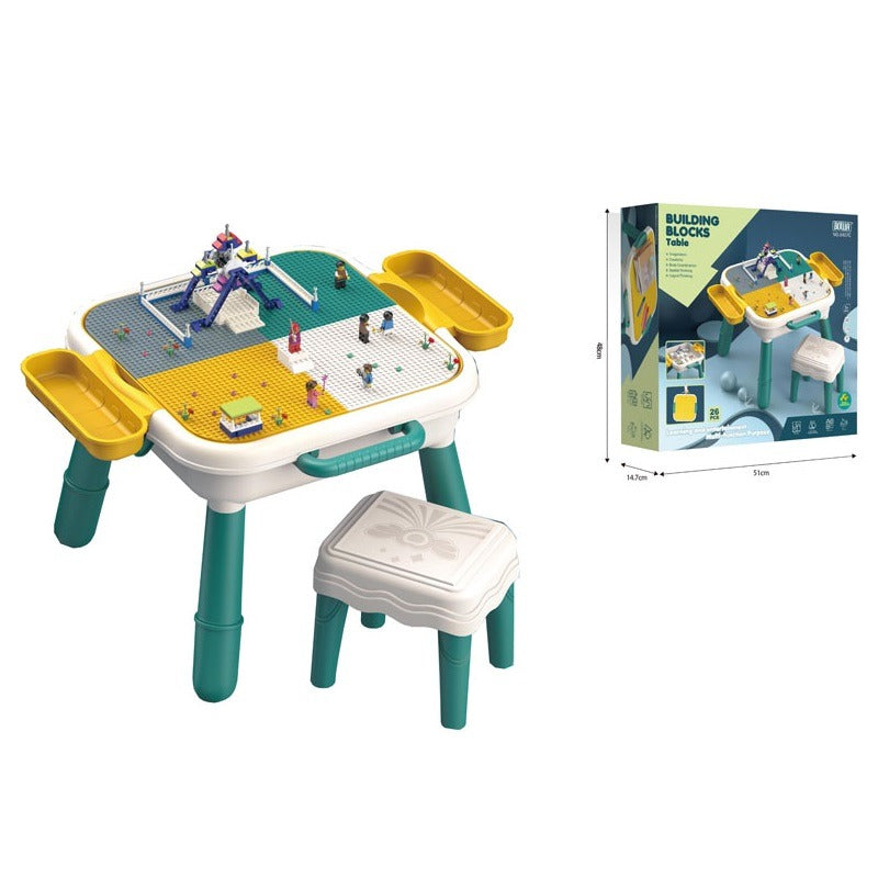 Building Blocks Table with Chair – 26 Pcs - Toys - OKO