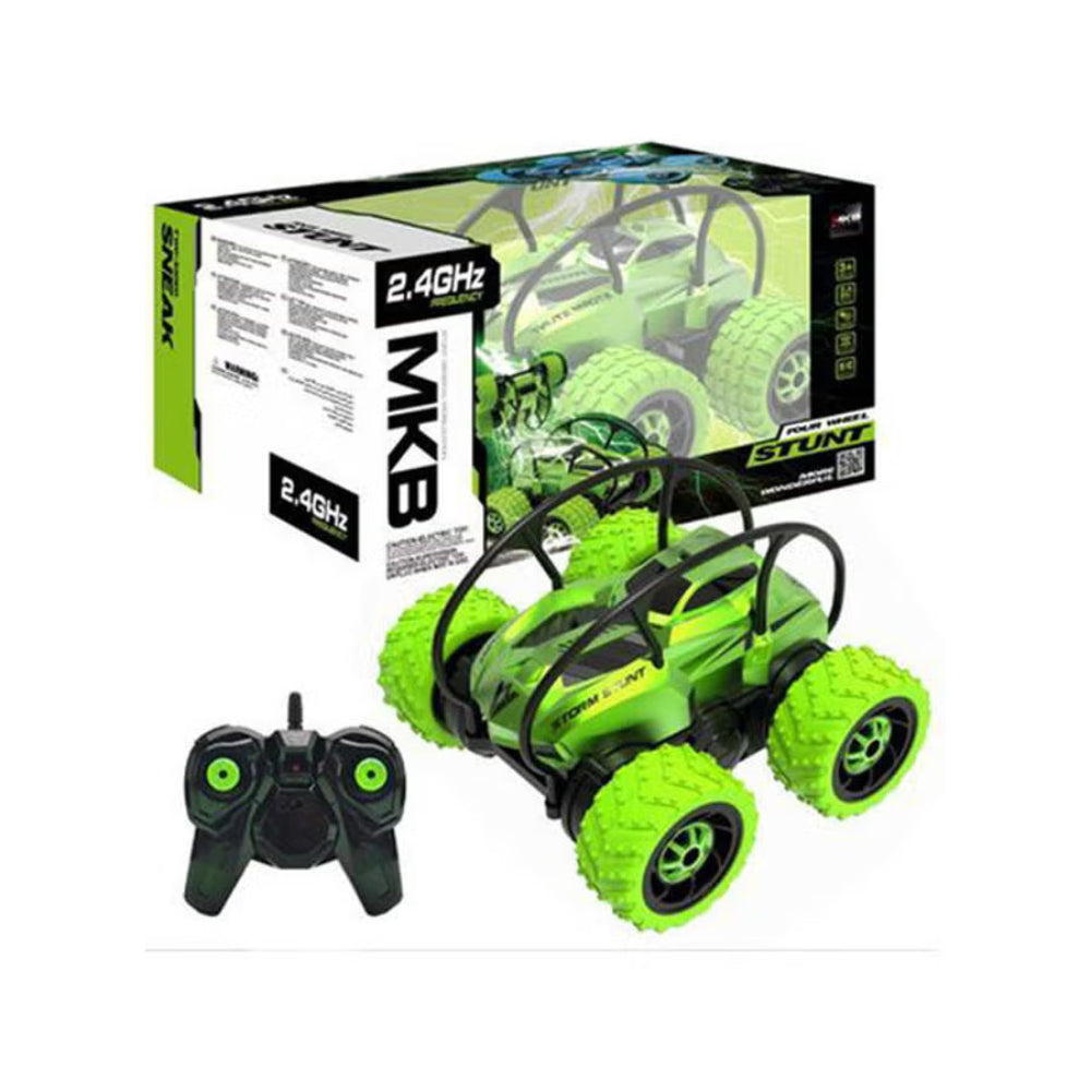 MKB Four Wheel Stunt RC Car – Green - Toys