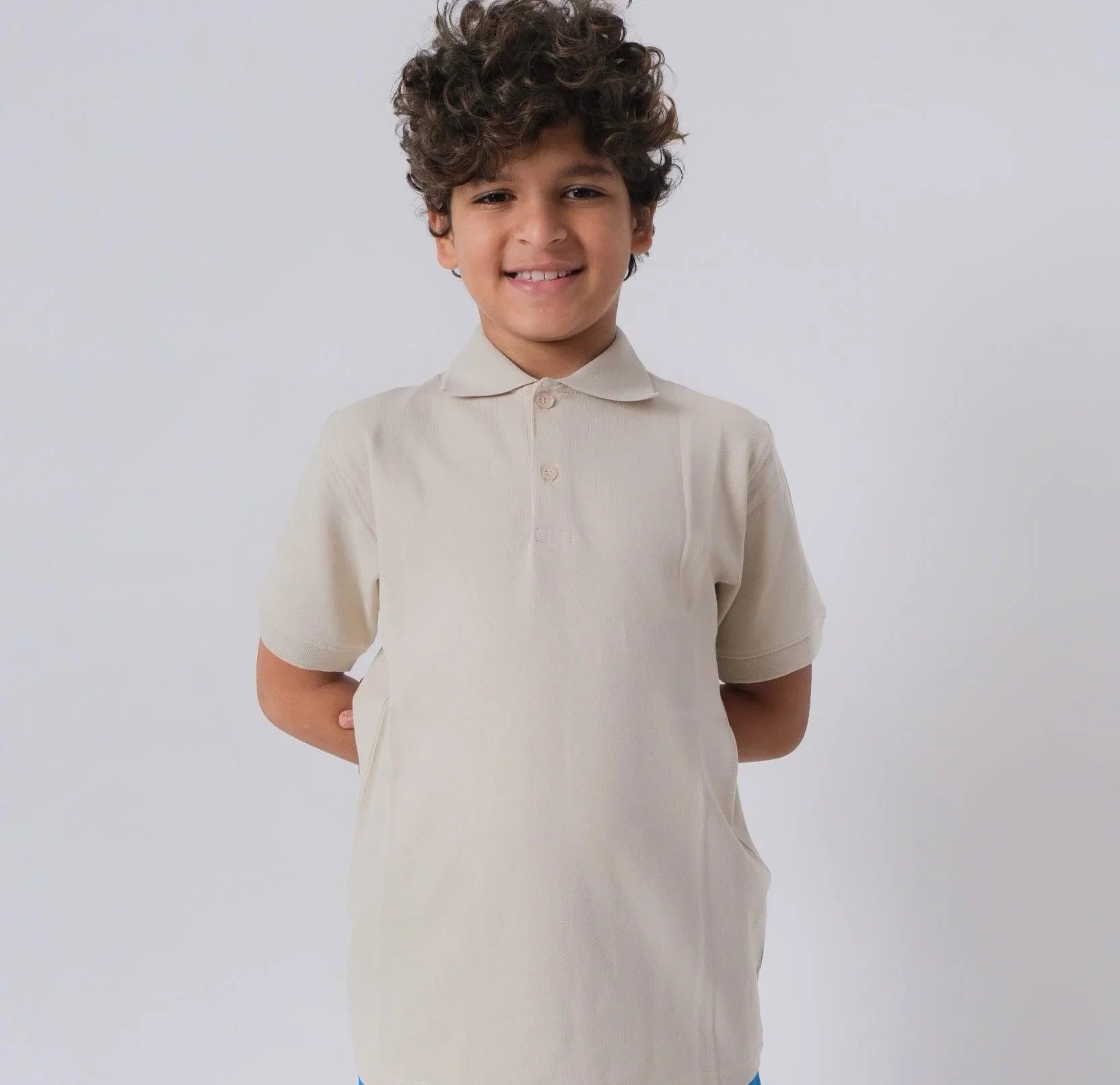 Beige Short-Sleeved Polo Shirt - Ourkids - Ourkids
