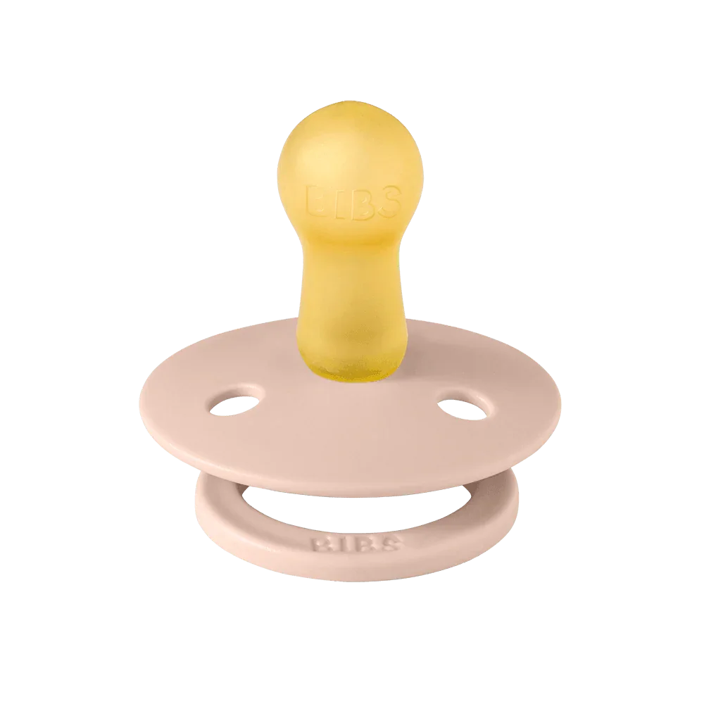 BIBS Studio Color Block Round Latex Pacifier - Size 1 – Blush/Ivory