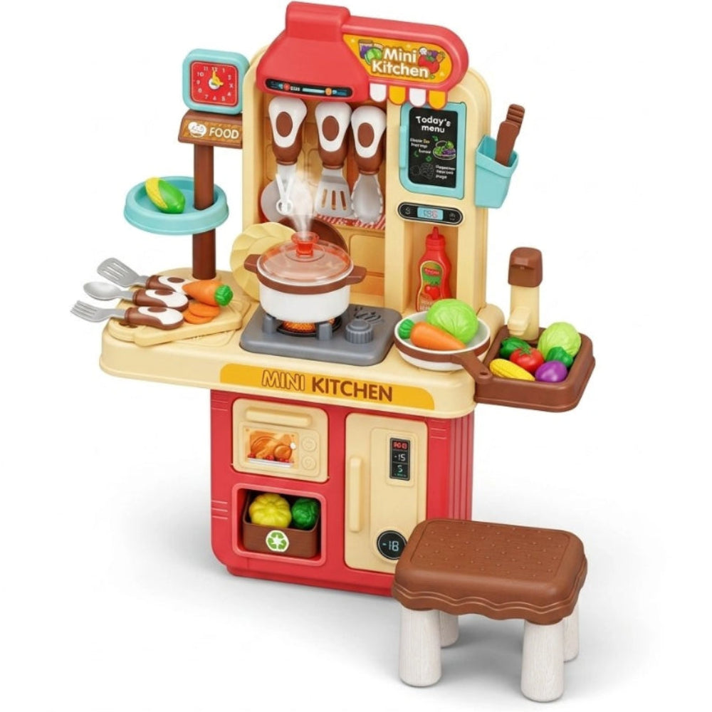 Children's Mini Kitchen and Cutlery Role-Playset (Light & Sound) – 47 Pcs
