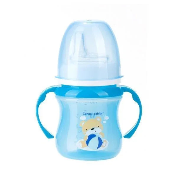 Canpol Babies EasyStart Tazza Da Allenamento In Silicone 240 Ml, Con Manici, Rosa, Per Bambini 6+ Mesi, Senza BPA