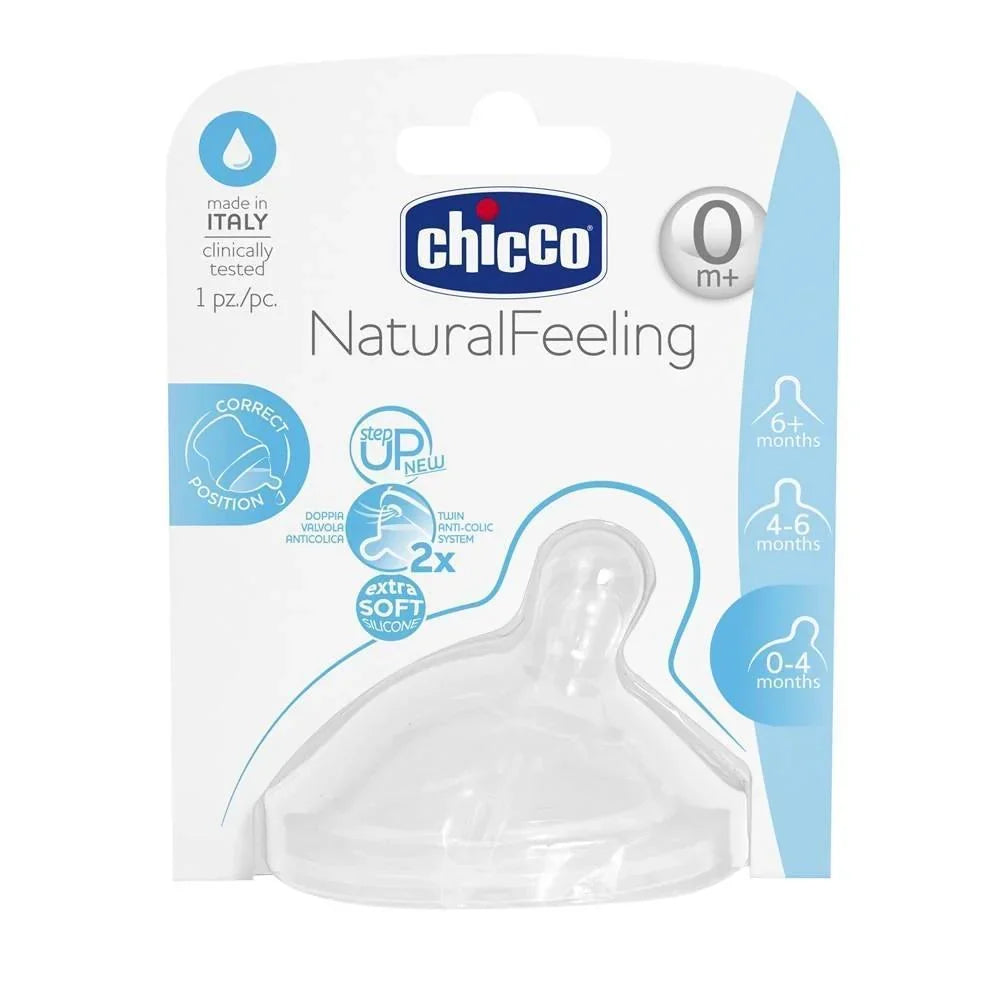 Chicco Natural Feeling Step-up Baby Bottle Teat 0m+ Slow 1 Pc - Ourkids - Chicco