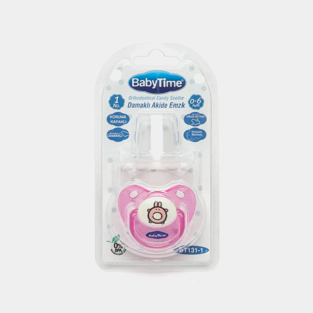 Baby Time Silicone Orth Opaque Soother With Cap