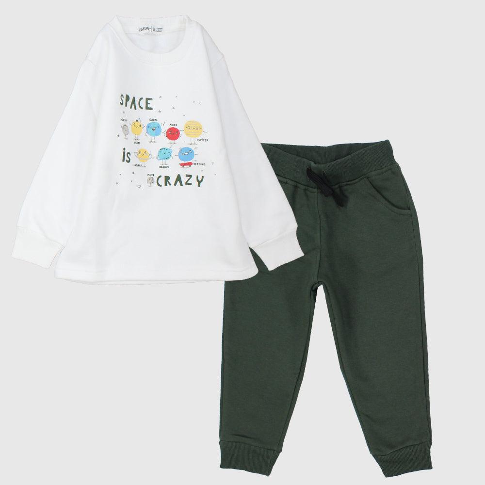 Crazy Space Long-Sleeved Fleeced Pajama - Ourkids - Ourkids