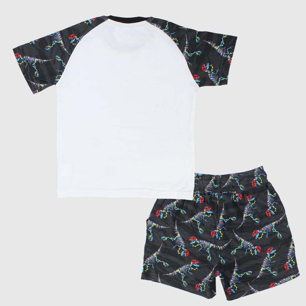 Dino Skeleton Short-Sleeved Pajama - Ourkids - Ourkids