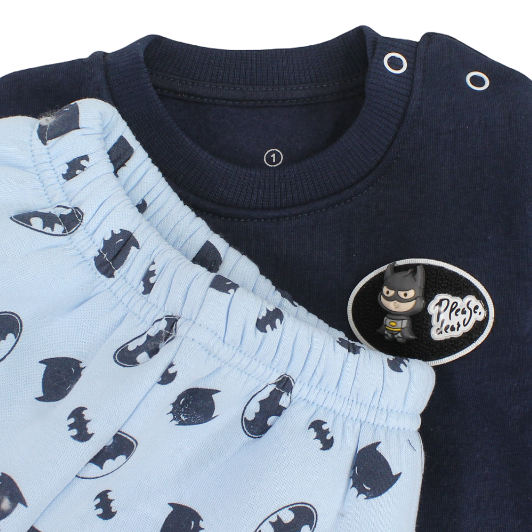 Baby Boys Cotton Long-Sleeved Pajama – Batman Print