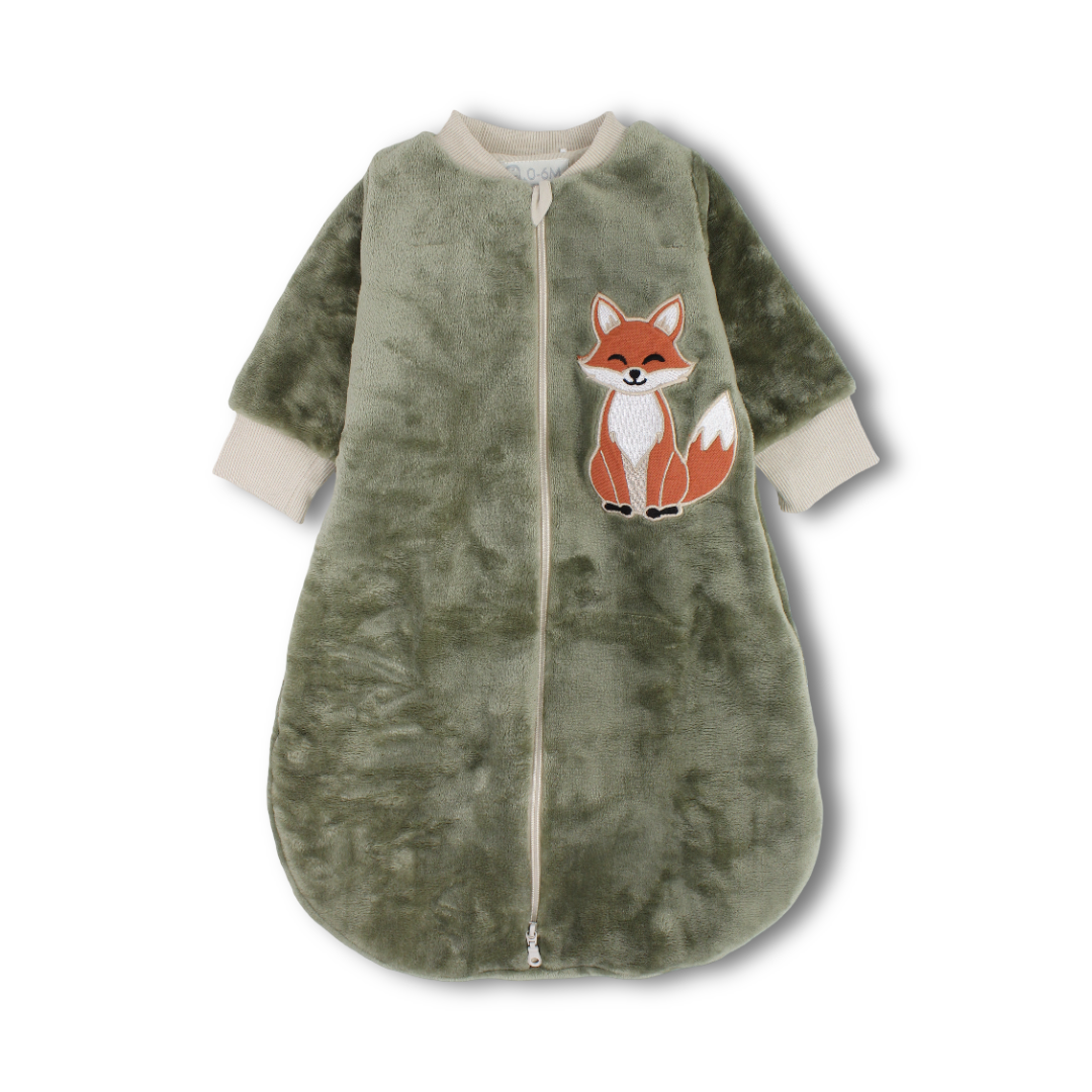 Baby Boys Sleeping Bag – Pistachio with Fox Print