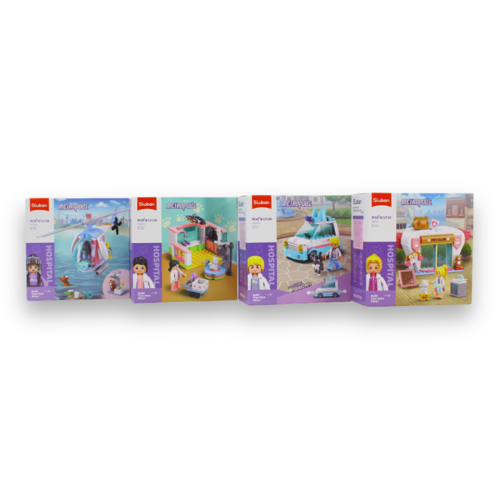 Metropolis Doctor Pet Building Set – 4 Assorted Types