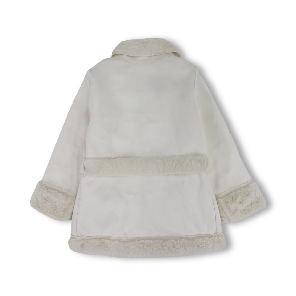 Girls Suede Fur-Lined Jacket – Off-White