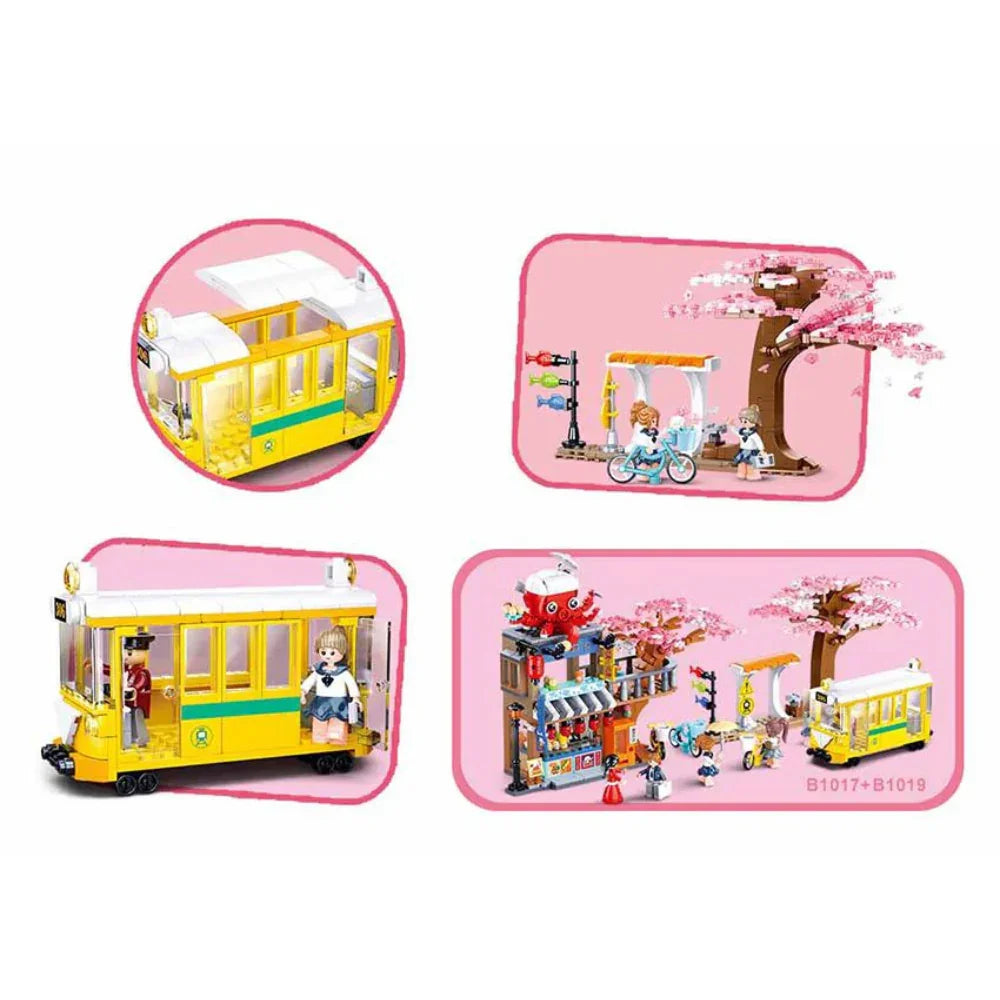 Sluban Girls Dream Happy Diary Downtown Tram Building Blocks Set - 347 Pcs