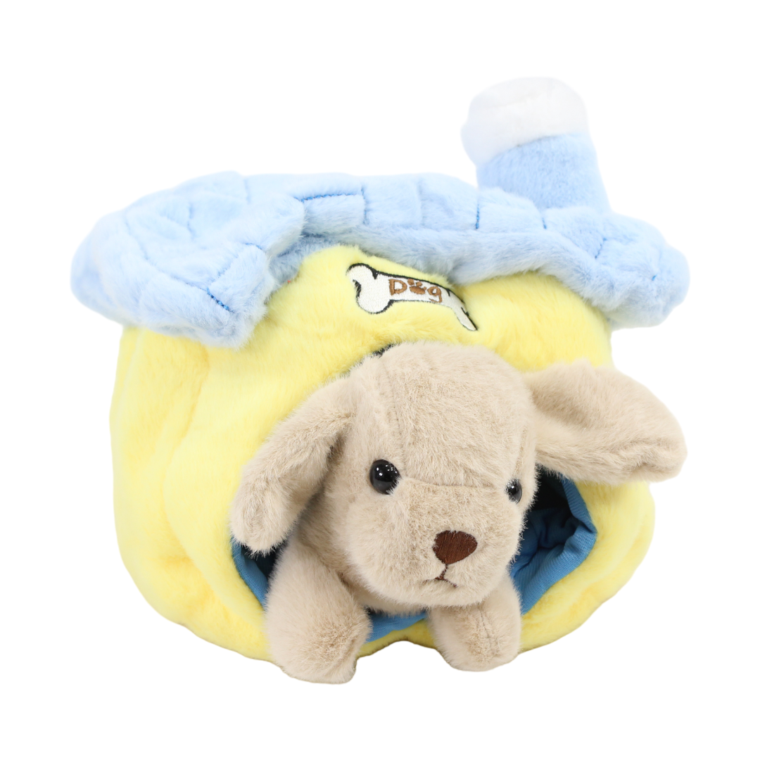 Kids Plush Dog House Toy – Yellow