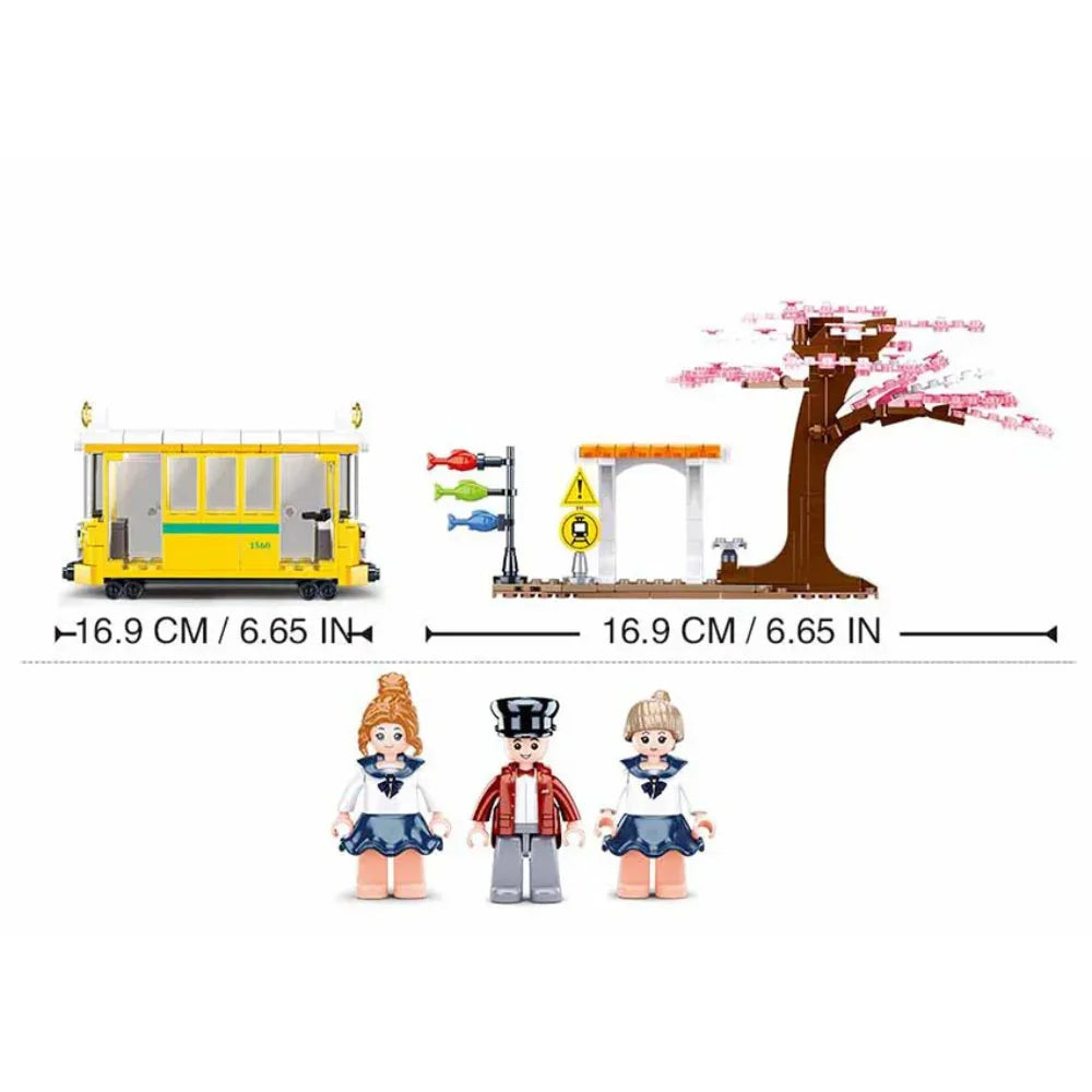 Sluban Girls Dream Happy Diary Downtown Tram Building Blocks Set - 347 Pcs