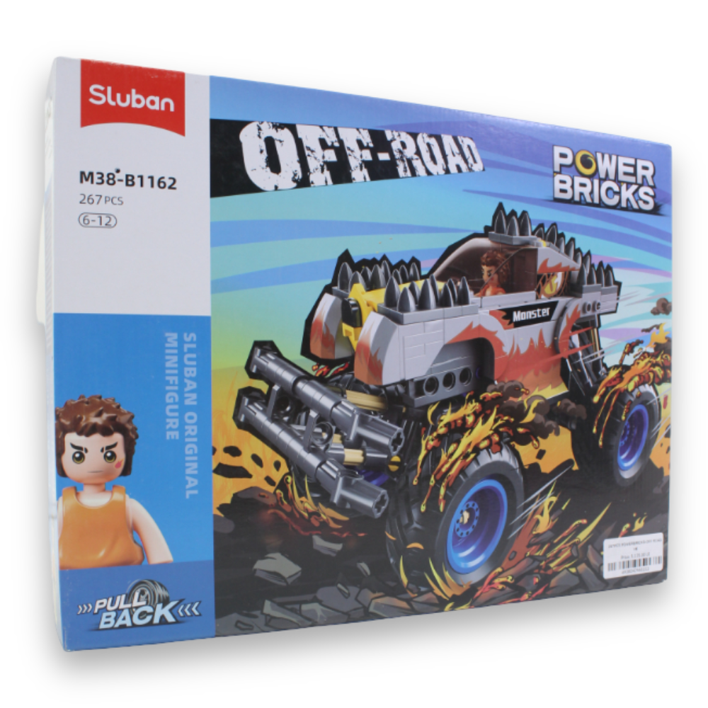 Powerbricks Pull-Back Off-Road Vehicle Building Set – 267 Pieces