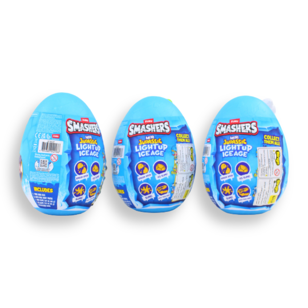 ZURU - SMASHERS - Mini Jurassic Light Up Ice Age Dino Over 6 Surprises