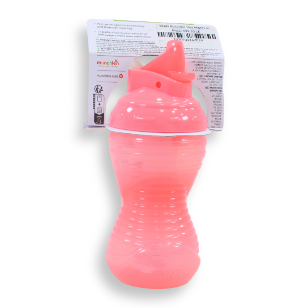 Munchkin 10oz Mighty Grip Straw Cup, 12 months +, Blue – Pink
