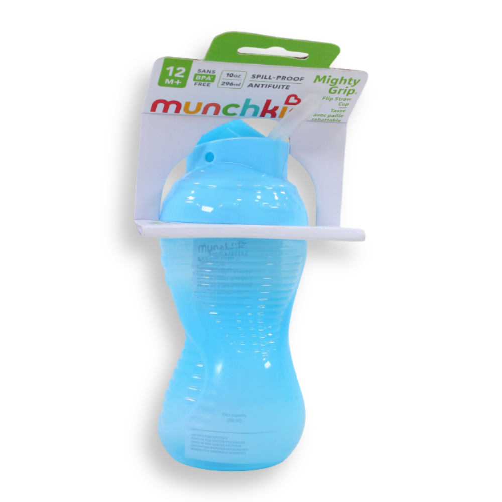 Munchkin 10oz Mighty Grip Straw Cup, 12 months +, Blue – Baby Blue