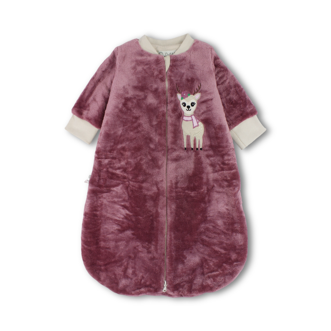 Baby Girls Sleeping Bag – Dusty Pink with Deer Print