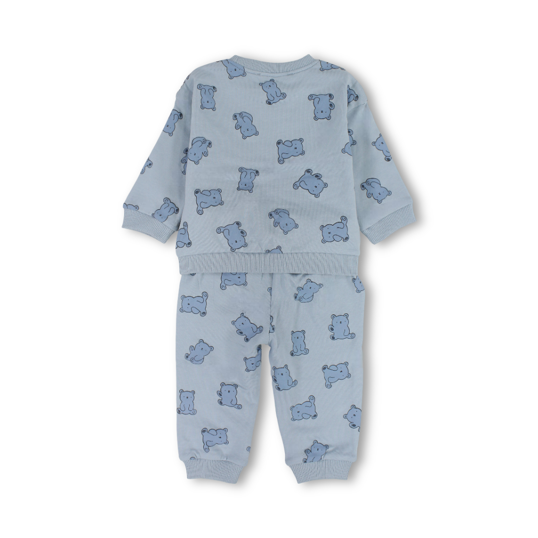 Baby Boys Two-Piece Outfit Set – Baby Blue & Beige