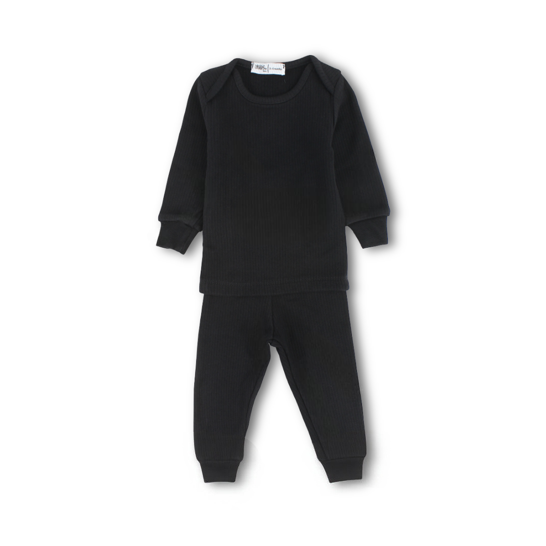 Unisex Long-Sleeved Thermal Set – Black Pack Of 2