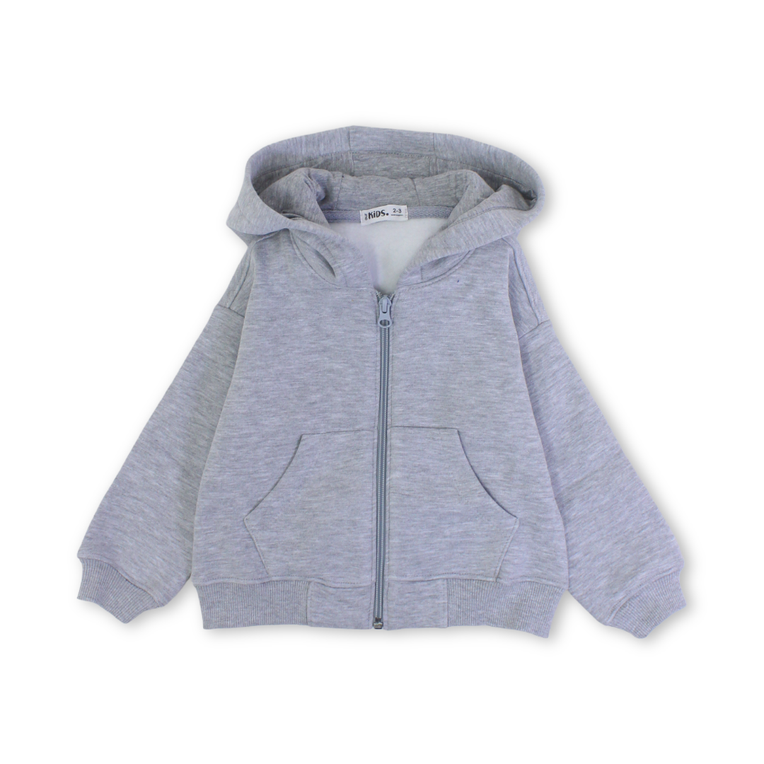 Unisex Kids Zip-up Hoodie – Grey