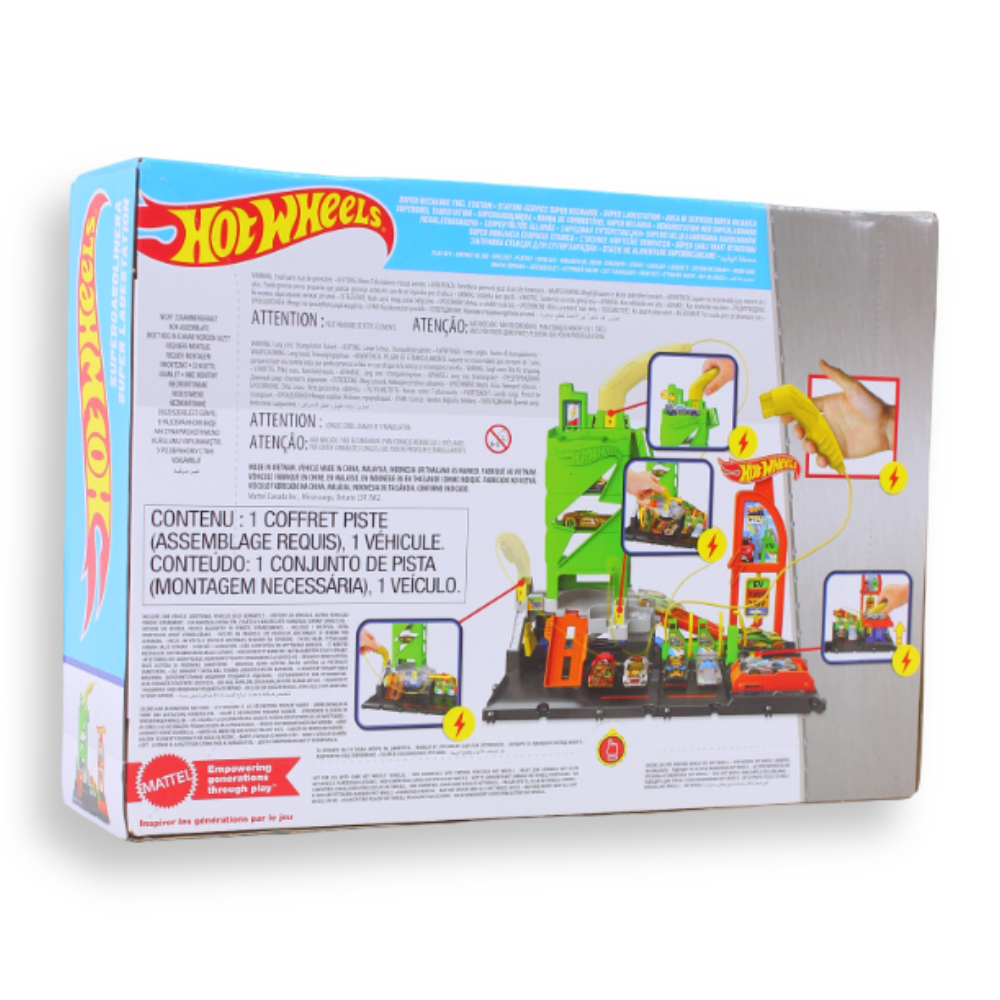 Mattel Hot Wheels City Super Recharge Fuel Station With 1:64 Scale Toy Car
