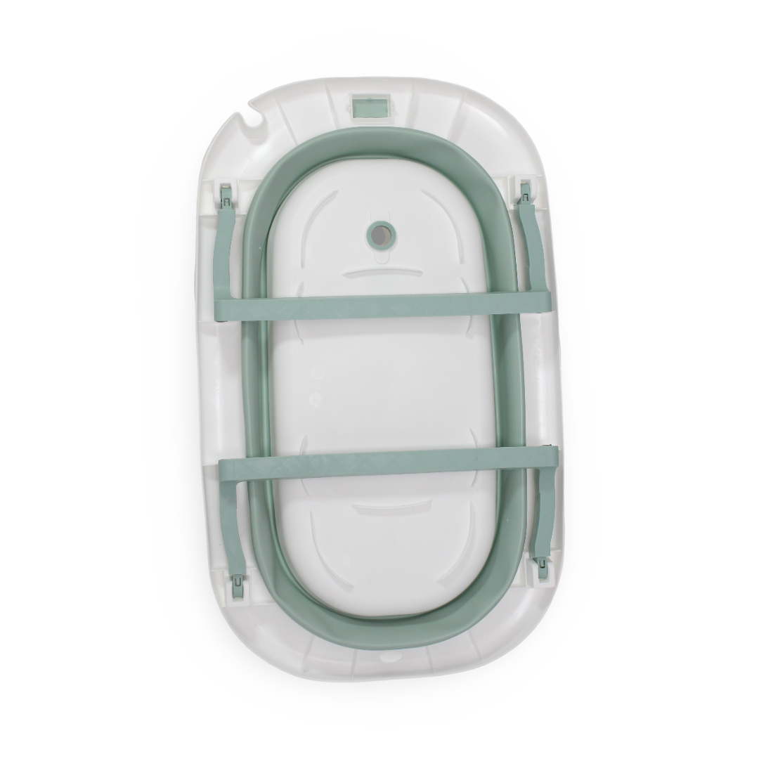 Baby Foldable Silicone Bathtub With Cushion – Green