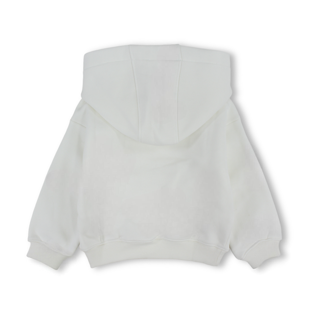 Unisex Kids Cotton Hoodie – Plain Off-White