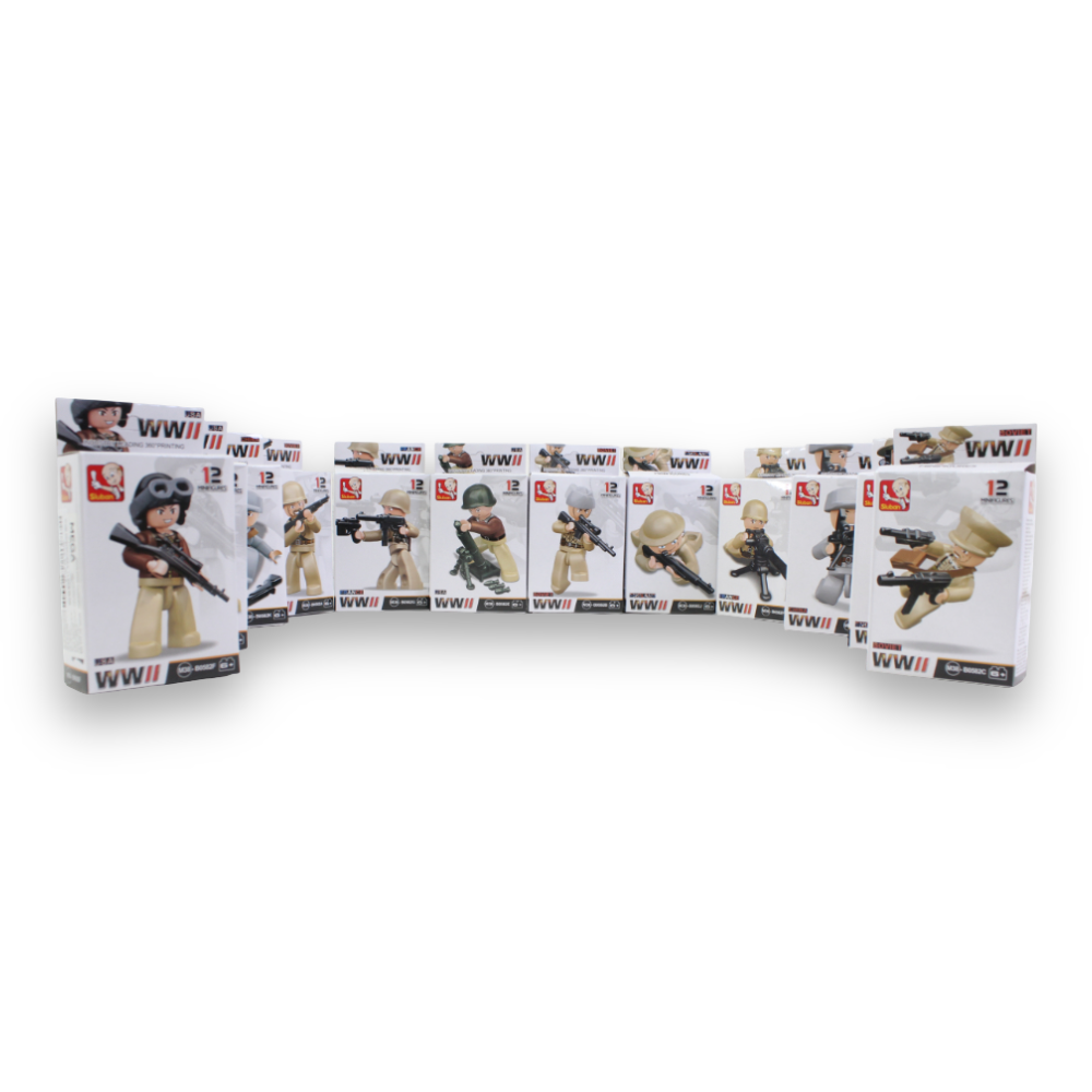 Sluban WWII Minifigures Set – 12 Pieces in Color Box