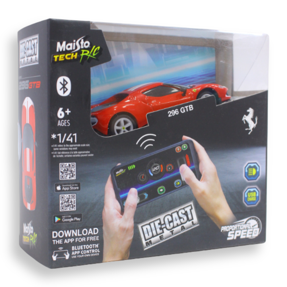 1:41 Die-Cast Metal RC (bluetooth car) - Mercedes-Benz G-Class – Red